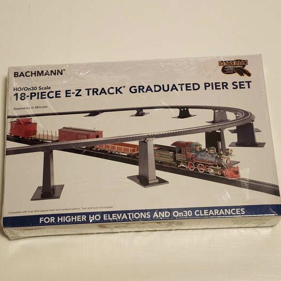 Bachmann HO/On 30 Scale 18 Piece E-Z TRACK Graduated Pier Set BNIP - Picture 1 of 6